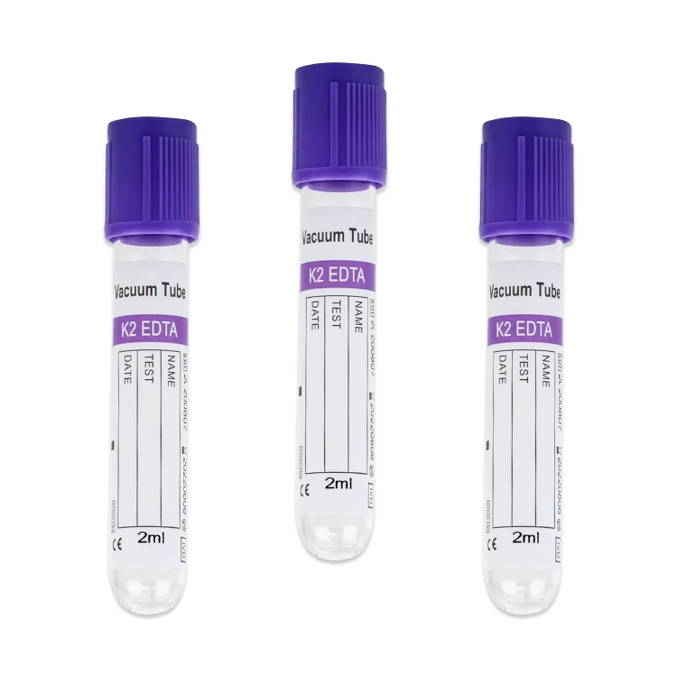 Hot Sale Factory Direct 5 ML Medical Test Sterile Purple Top Disposable EDTA K2 K3 Blood Collection Tube