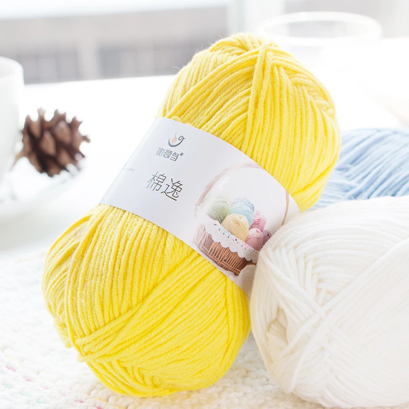 
Yarncrafts Ring Spun 4 Ply Hand Knitting Cotton Acrylic Blended Fancy Yarn For Sweater 