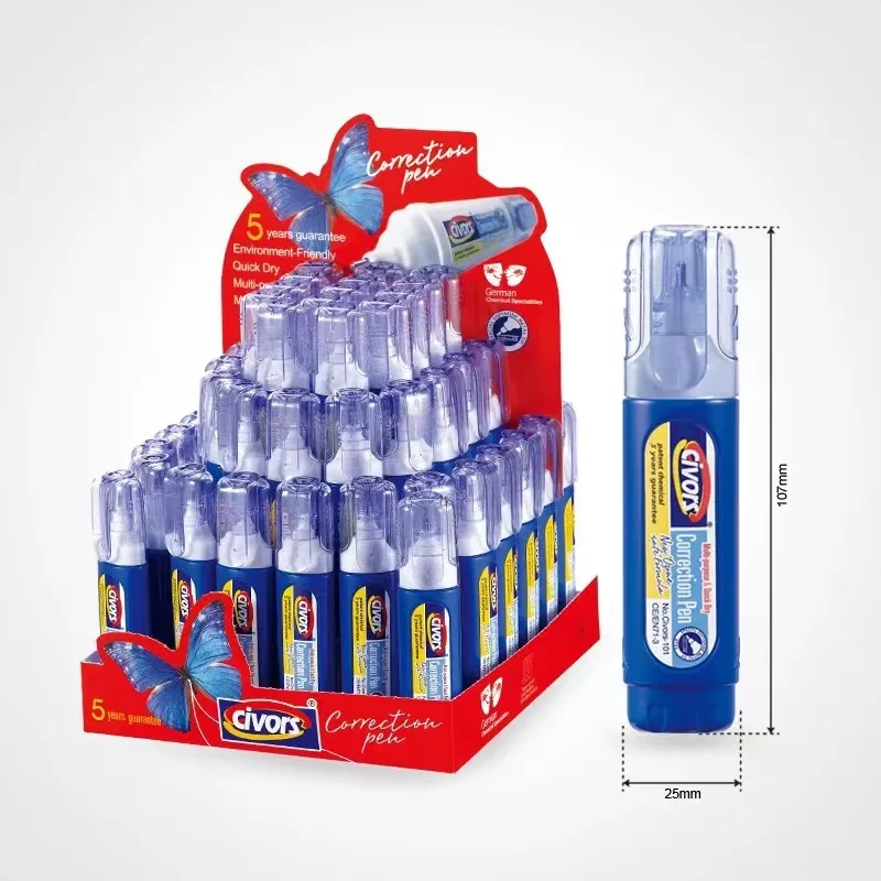 Office Stationery Metal Tip Correction Fluid Pen for School Student