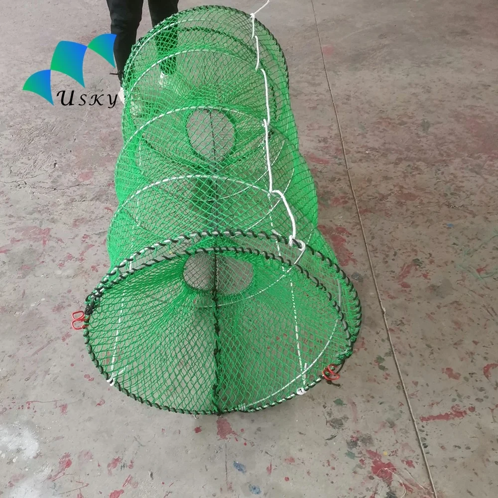 
Spring loaded crab cage 70*110cm 70*160cm 70*140cm customized strong green black fish pot for sale USA market  (62434423920)
