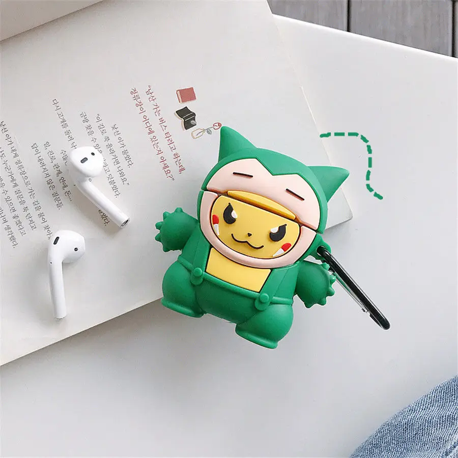 Cute Cartoon Airpods Case 3D Coated Professional Protective Hook Earphone Case For Airpod Series