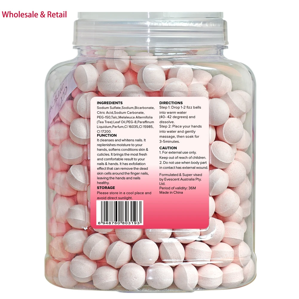 2024 Hot Sale Natural Manicure Care Clean Aromatherapy Bath Bomb Fizzy Powder Nail Spa