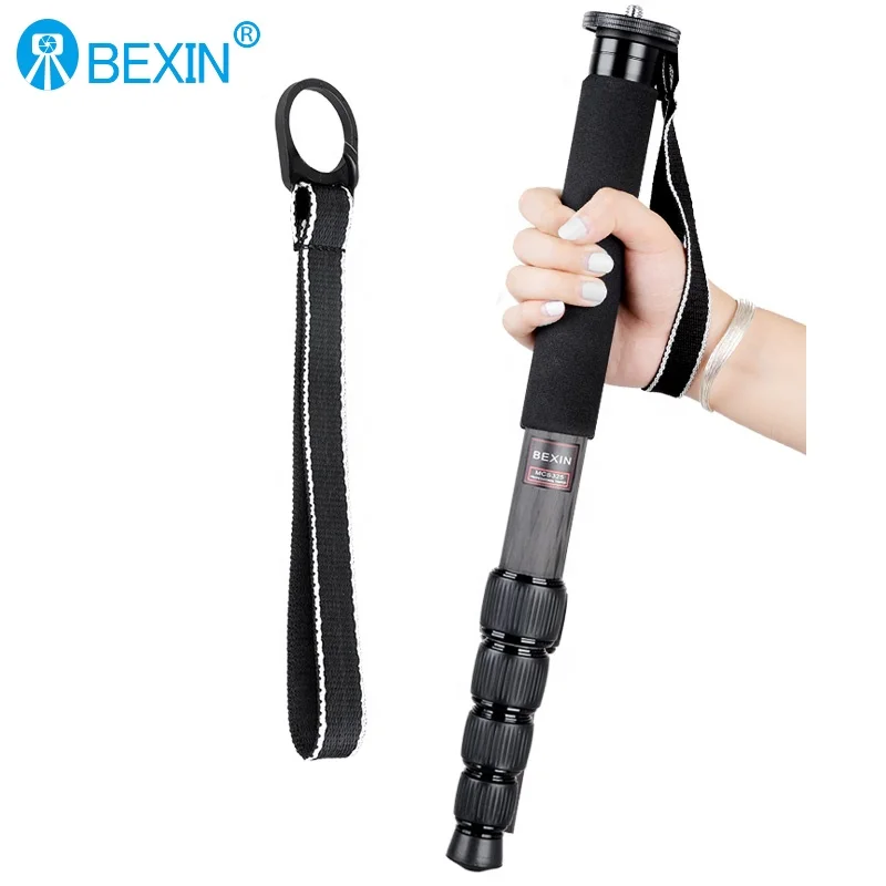 BEXIN travel Extendable 5 Section Telescoping Carbon Fiber walking stick Monopod Unipod for Canon Pentax dslr video camera
