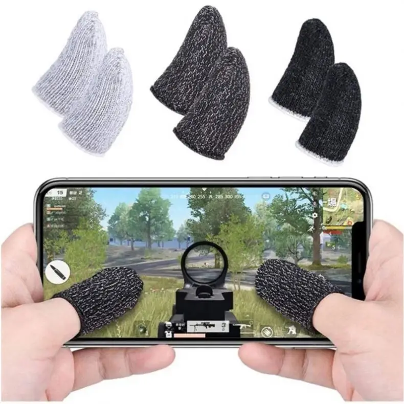 T1104 Breathable Mobile Game Controller Finger Sleeve Sweatproof Gaming Touch Trigger Screen Gloves For Phone Game