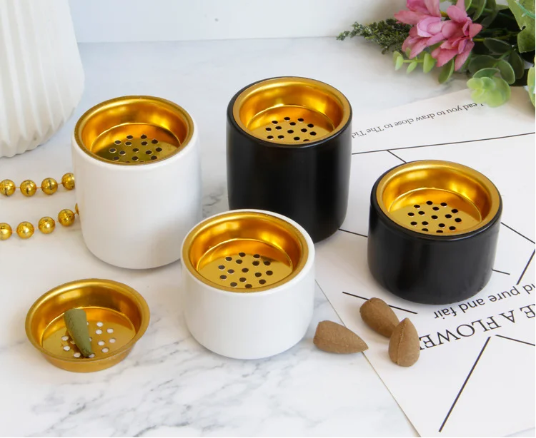 Simple Modern Home Small Muslin Incense Burner sandalwood European Style Decoration black white  Marbkhara Mid East Ramadan Gift