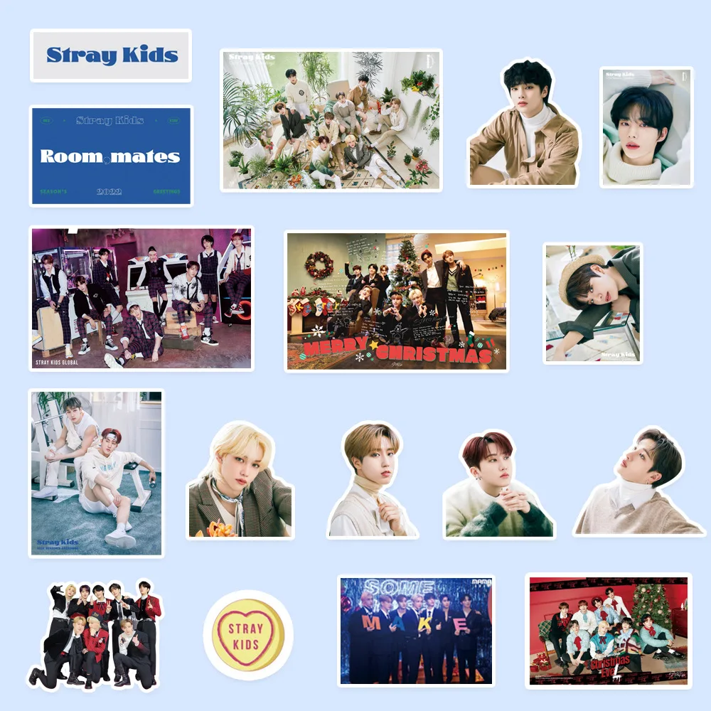 90Pcs/Set Kpop Stray Kids Stickers New Team Stickers For Refrigerator Car Helmet DIY Gift Box Guitar Luggage Stickers