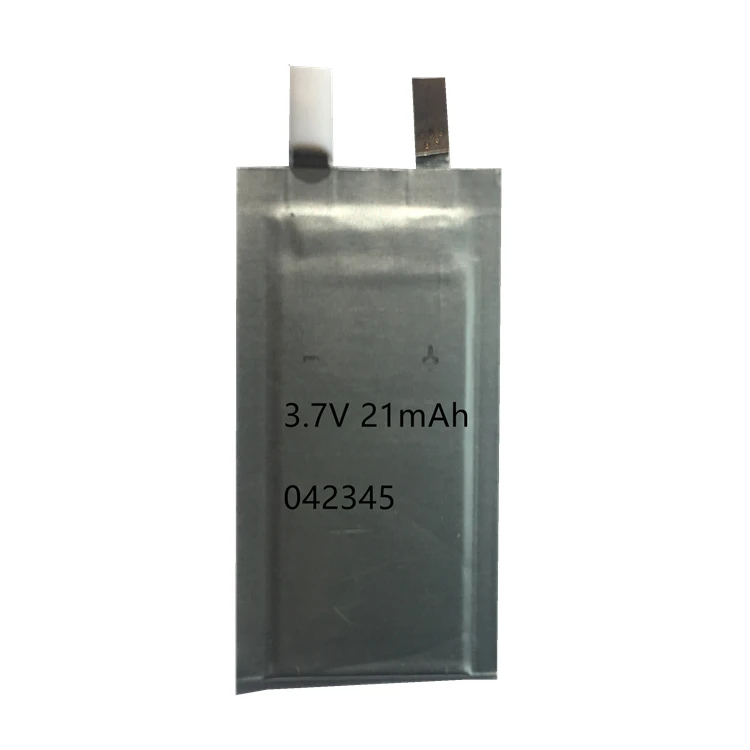 042345 Super Ultra Thin Battery 042345 thin LiPo 3.7V rechargeable battery 21mAh thickness 0.45mm for smart bank cards