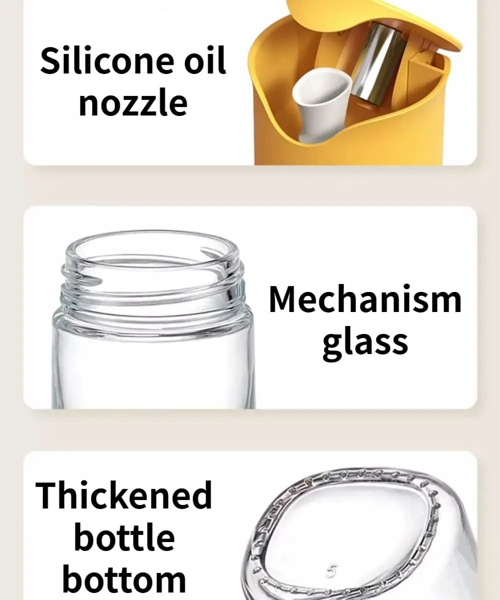 500Ml Soy Vinagr  Customized Automatic Quantification Glass Cooking Oil Dispenser Bottle For Kitchen