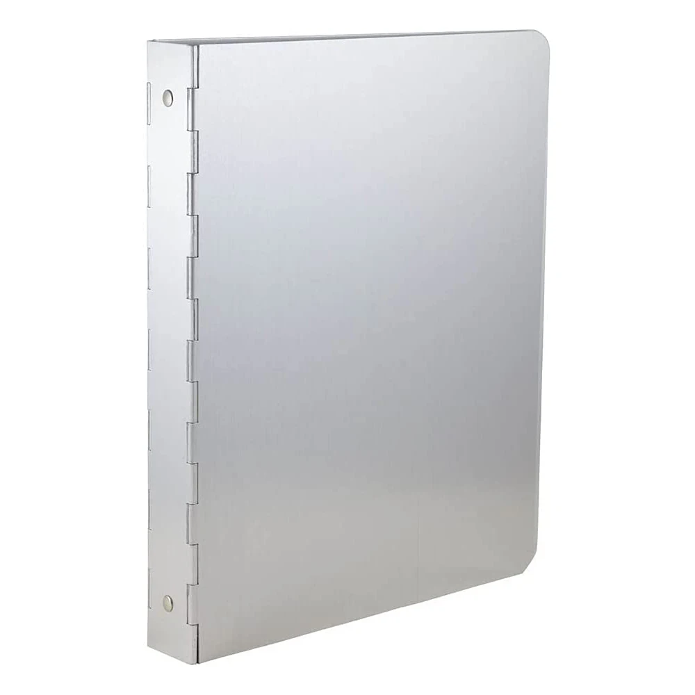 Custom Engraved Logo A4/A5/A6 Office Supply Printed Promotion 6-Rings Loose Leaf Aluminum Notebook Metal Cover Hardcover