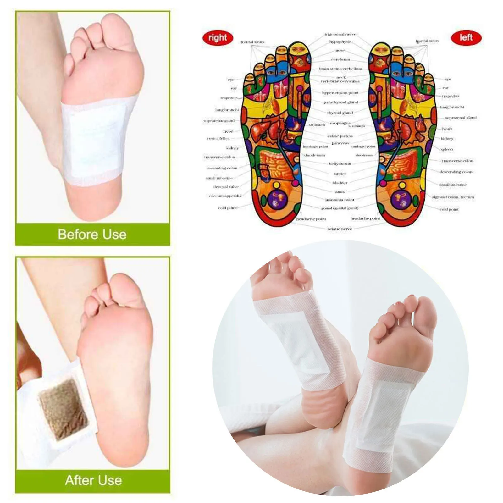 Hot Selling Custom Logo Body Feet Relieving Pain Stress Toxin Detox Pads Foot Patch Packing 100% Natural Foot Care Products
