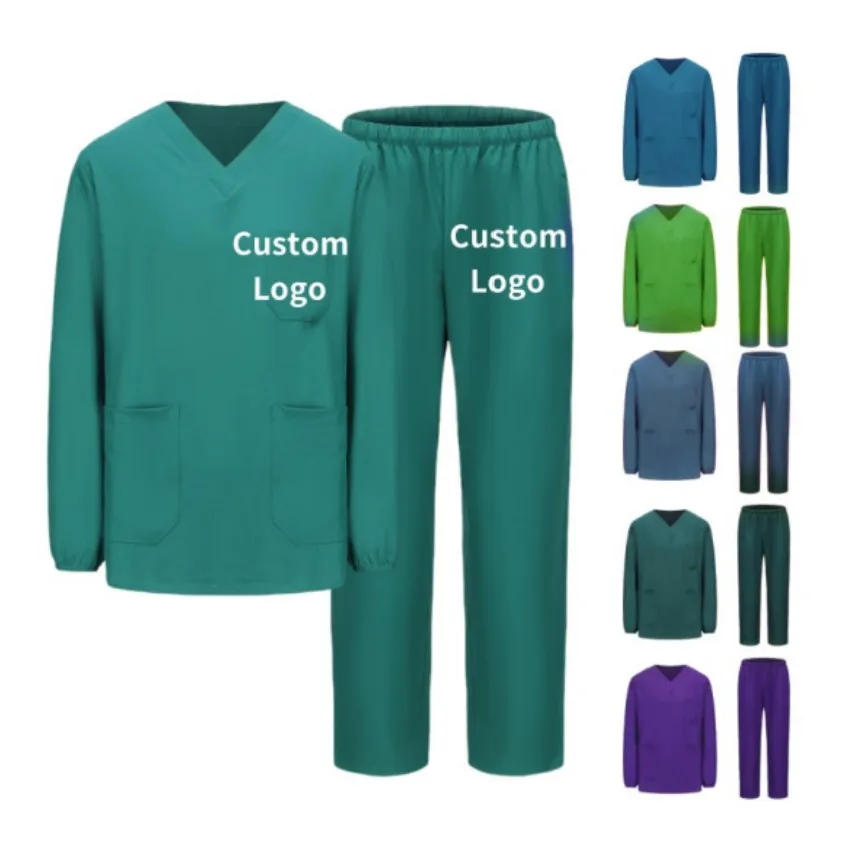 Manufacturers Custom Color Size Scrubs Men Nurse Uniformstops stretchy medical hospital uniforms