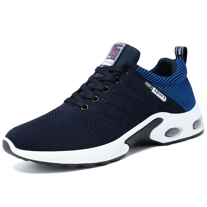 daily fashion running shoes made in China black red blue breathable walking shoes outdoor running sports shoes for men