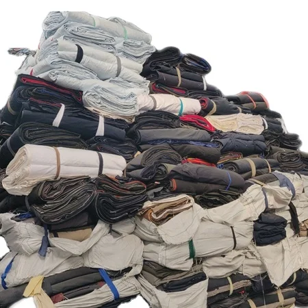 Warehouse Woven Stock Folded Pure Cotton Textile for Plain Dyed Cut Piece Twill Fabrics India