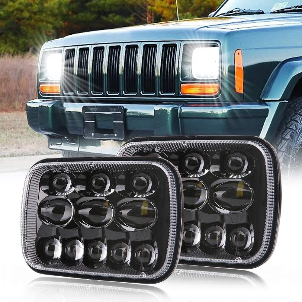 2020 hot 7x6 led headlights for jeep cherokee xj accessories 5x7 inch truck headlight for wrangler yj