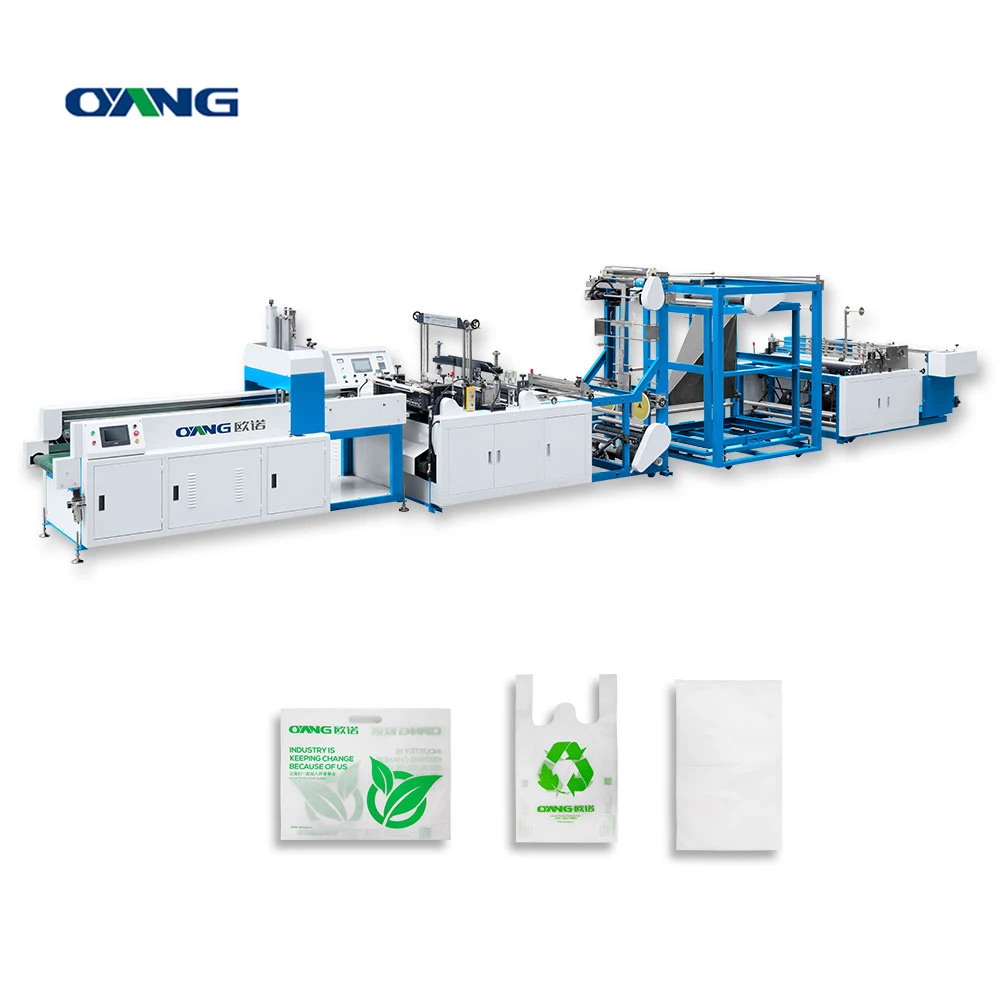 High Speed Fully Automatic Non Woven T-Shirt Bag Making Machine , Non Woven Fabric Packaging Material Bag Making Machine Price