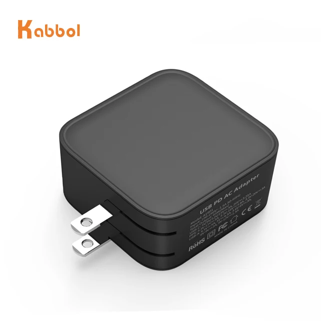 GaN Charger OEM 3 Port PD GaN 61W Wall/Travel Adapter PPS QC30 QC40 GaN Technology PD Port with US/EU/PSE/KC Plug for Laptops