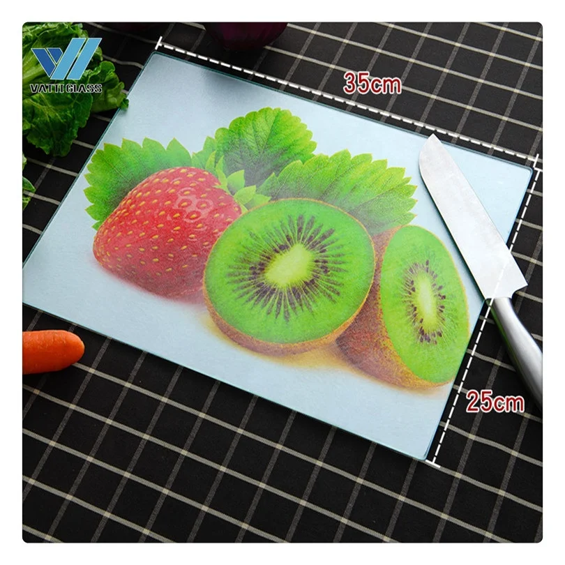 Легкая в чистке и Гигиеничная цветная шелковая трафаретная печатная стеклянная разделочная доска для овощей | Разделочная доска