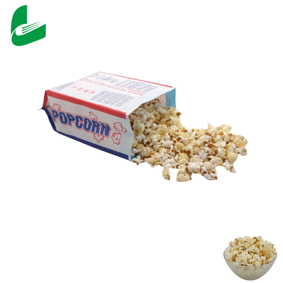 Microwavable food packing popcorn bags