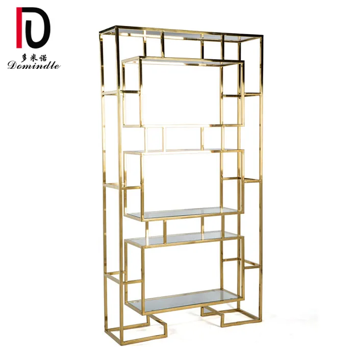 modern stainless steel frame wedding glass bar shelf Wedding decoration wine rack
