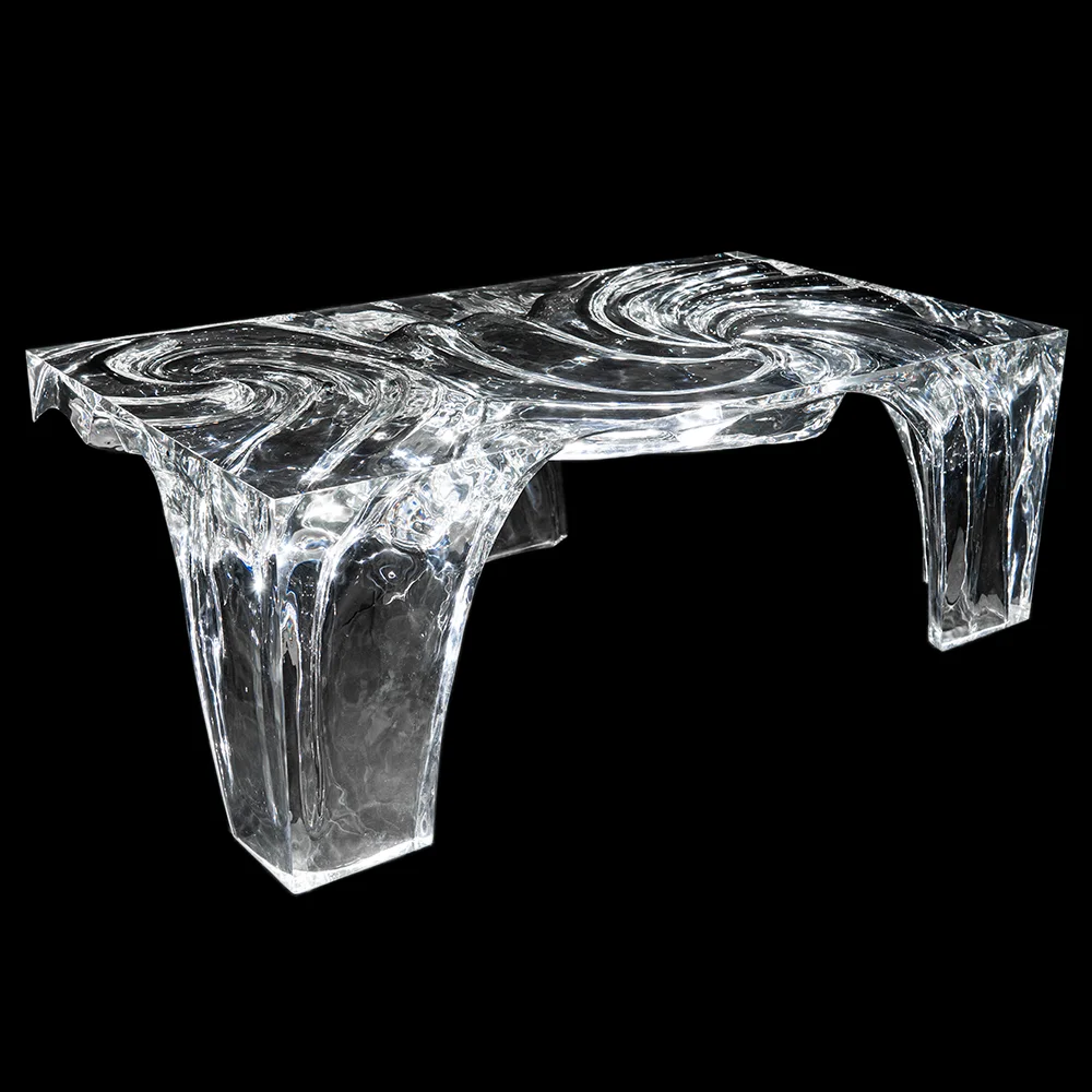 Contemporary Acrylic Coffee Table with Transparent Top and Minimalist Style resin epoxy luxury Modern Living Spaces
