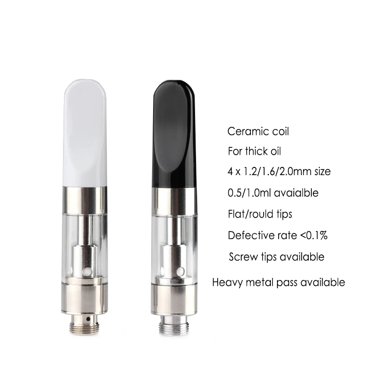 
plastic tip cartridge vape 0.5/1.0ml Capacity Custom Logo vaporizer empty refillable vape cartridge 