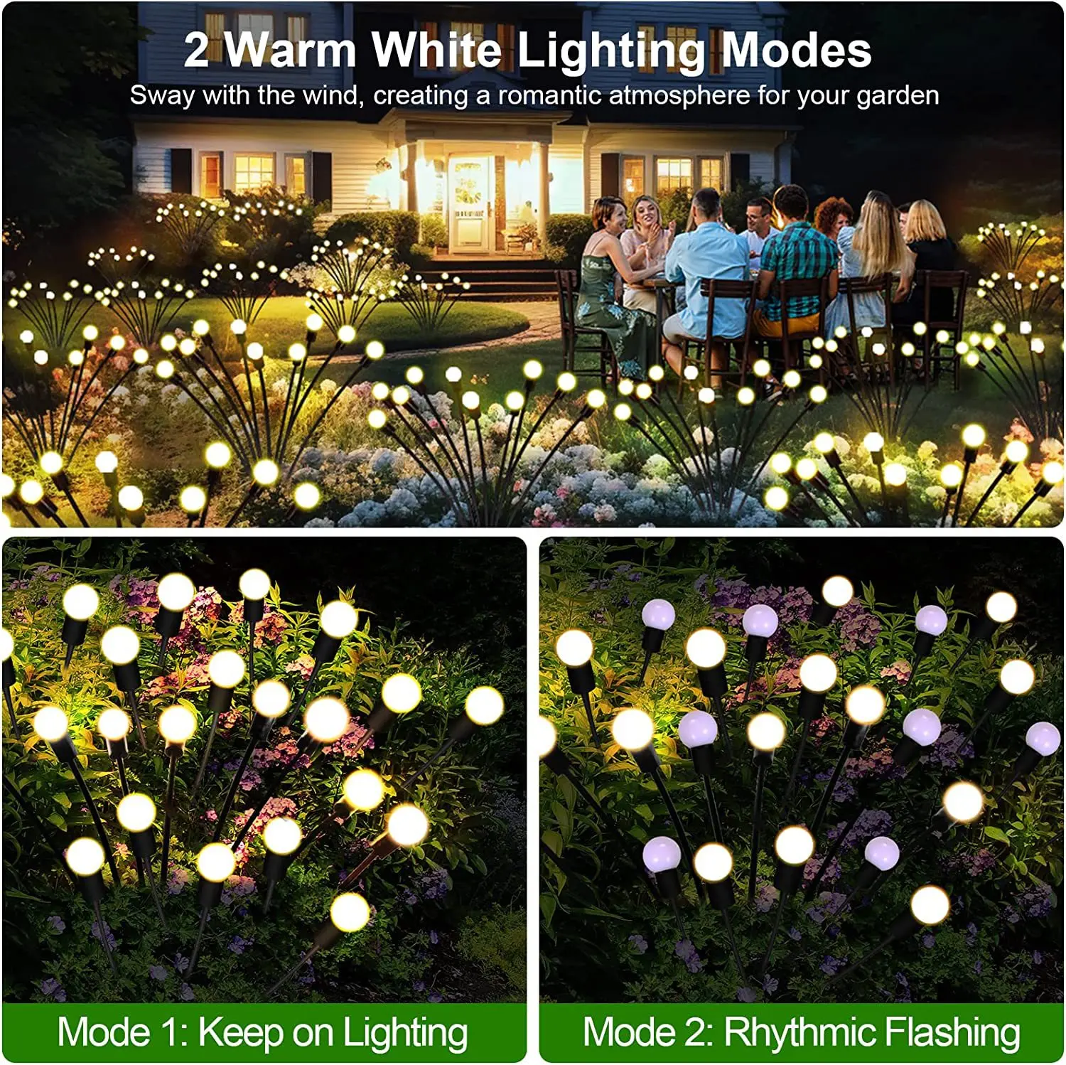 Outdoor Swaying Solar Pathway Light Waterproof Firework 6/8/10 Heads Led Garden Light Powered Firefly Lamp Starburst Solar Light