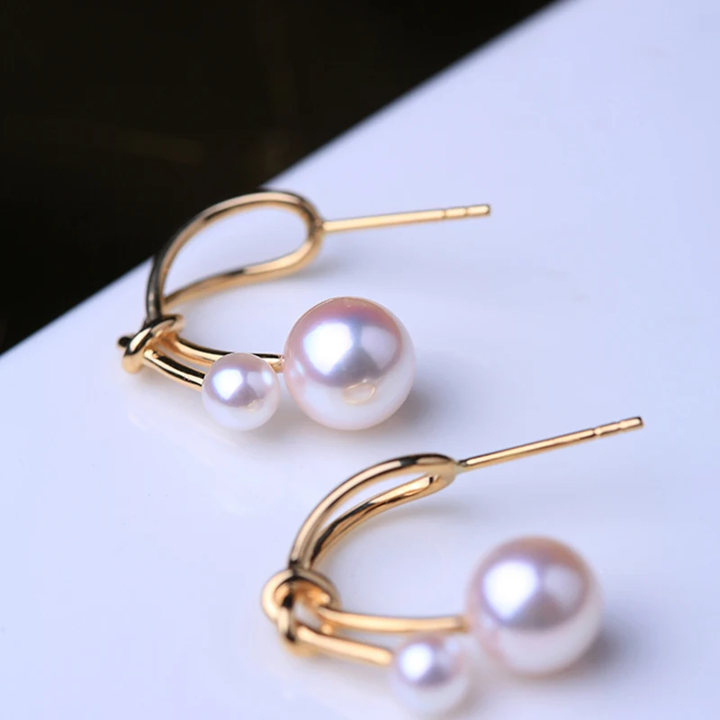 Milliedition 2022 fashionable Nickel Free Lead Free 925 sterling silver huggie pearl earrings