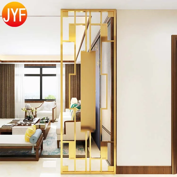ZZ9948 Gold Room Splitter Stainless Steel Room Partition Divider Hanging Room Partition