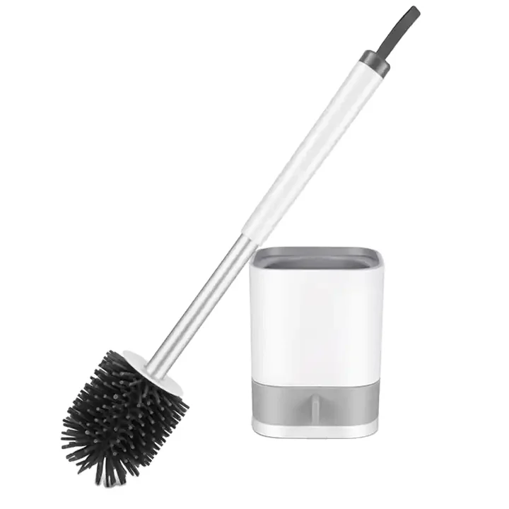 Masthome Wall-mounted Design Soft TPR Toilet Cleaning Brush  Bathroom WC Silicon Toilet Brush with Holder