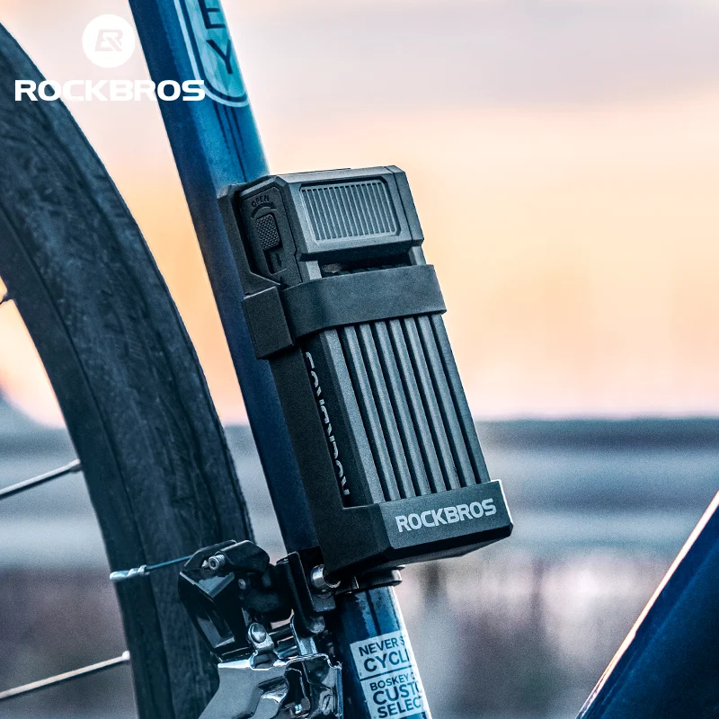 ROCKBROS Anti-Theft Hardened Steel Fold-Up Heavy Duty Foldable Bike 65cm 88cm Length Bicycle Lock Portable Bicycle Folding Lock