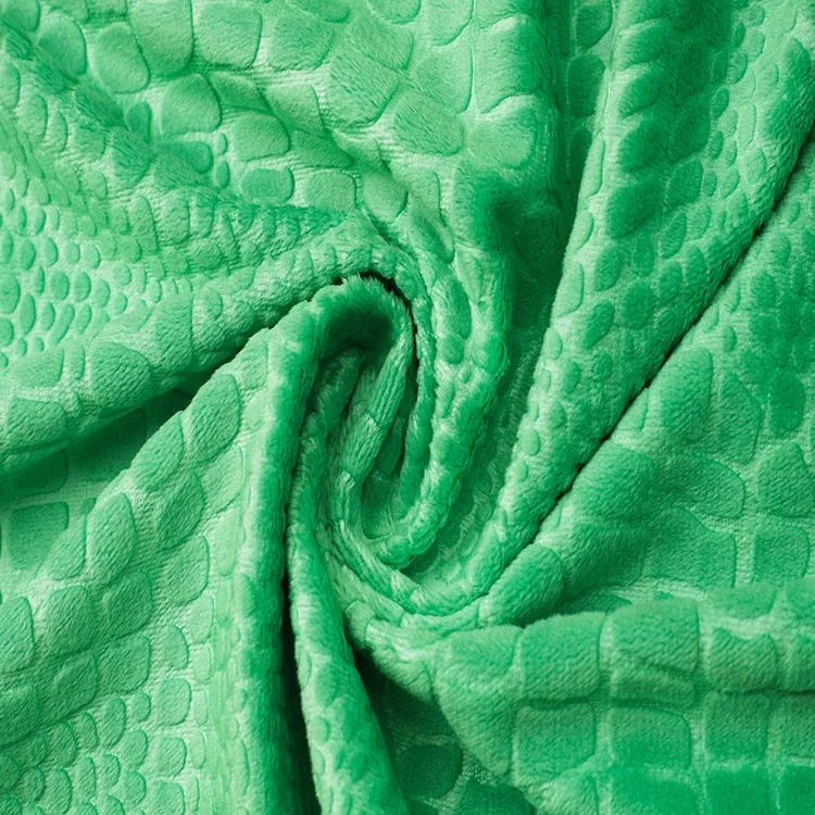 3D лес зеленый круглый тисненый бархат супер мягкая тянущаяся трикотажная ткань