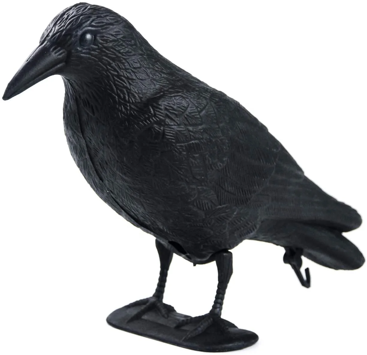 Black Flocked Simulation Crow Decoys Plastic Crow Statue Hunting Bait Tool Attractive for Garden Decoration