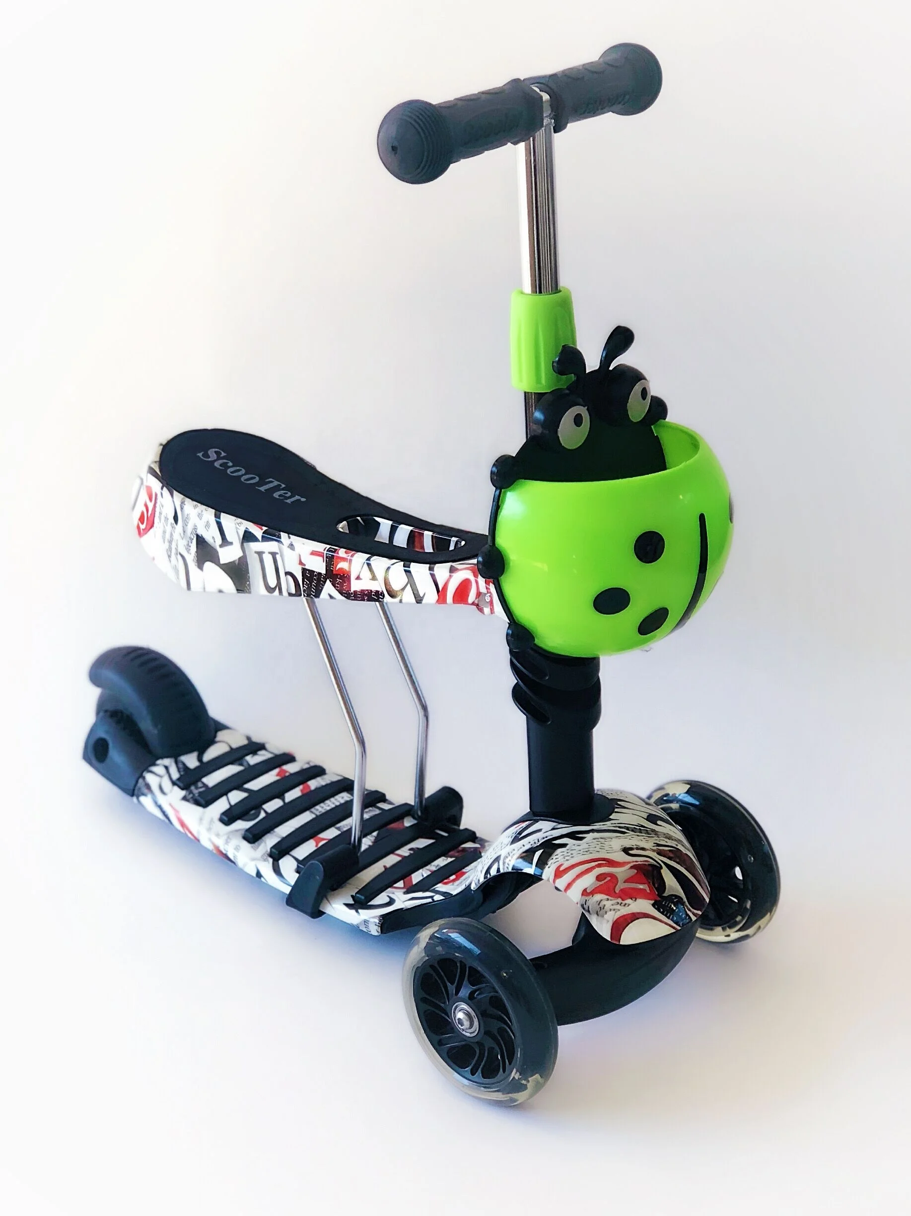 2021 Wholesale multifunction kids safety colorfull scooter LED Flashing PU Wheels toddler kick scooter