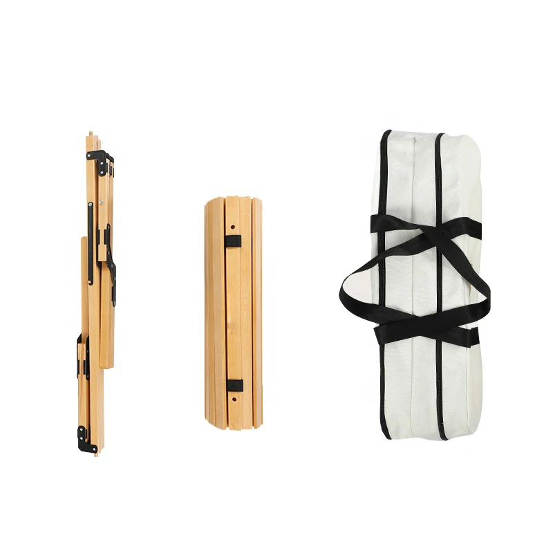 Multifunction 2 in 1 Camping Folding Roll Wooden Table Outdoor Portable Picnic Tables BBQ Foldable Desks