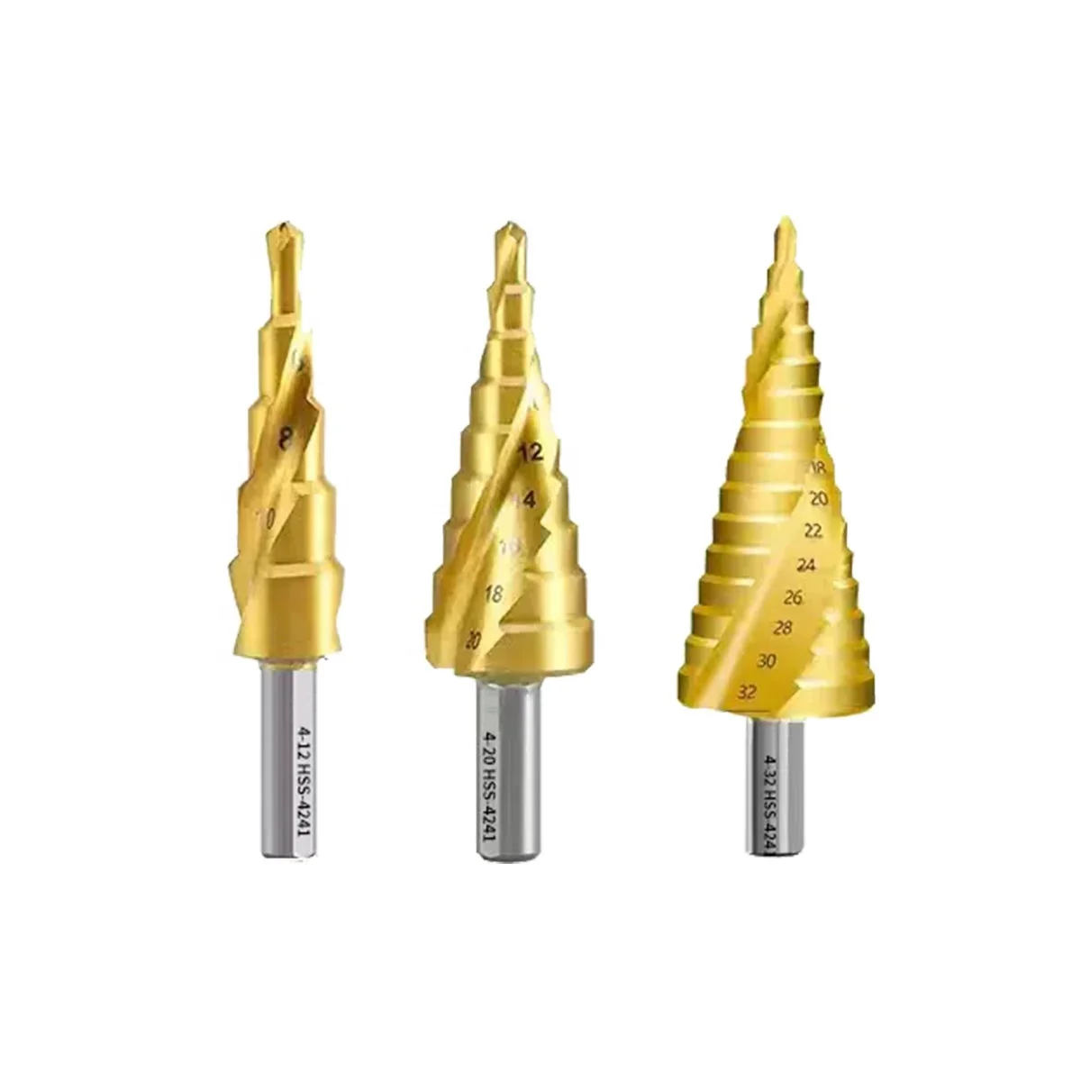 4241 multi-purpose stepped drill set 118 degree spiral flute tri-angle shank metric step drill bit for steel