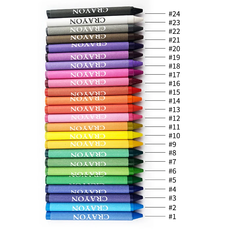 Wholesale customize non-toxic 6/8/12/24 color wax crayons kid for children crayons