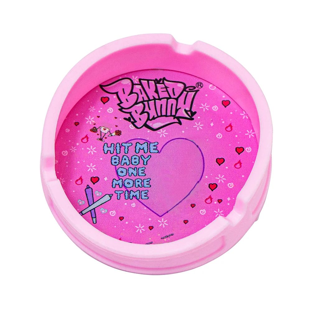 Portable Sublimation Pink Acrylic Cigar Ashtray With Lid Anti Smoke Funny Cute Designer Girly  Custom Logo Silicone Ashtray