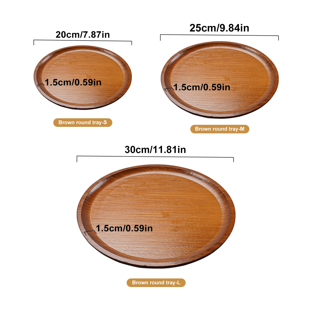 100% Natural Bamboo Wood Tray Brown Storage Bamboo Tray Home Decoration For Vegetable And Fruit Snacks