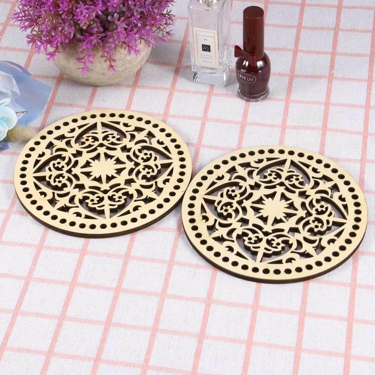 Tailai  Wooden Basket Bottoms  DIY Knitting Crochet Bag Bottom Basket Weaving