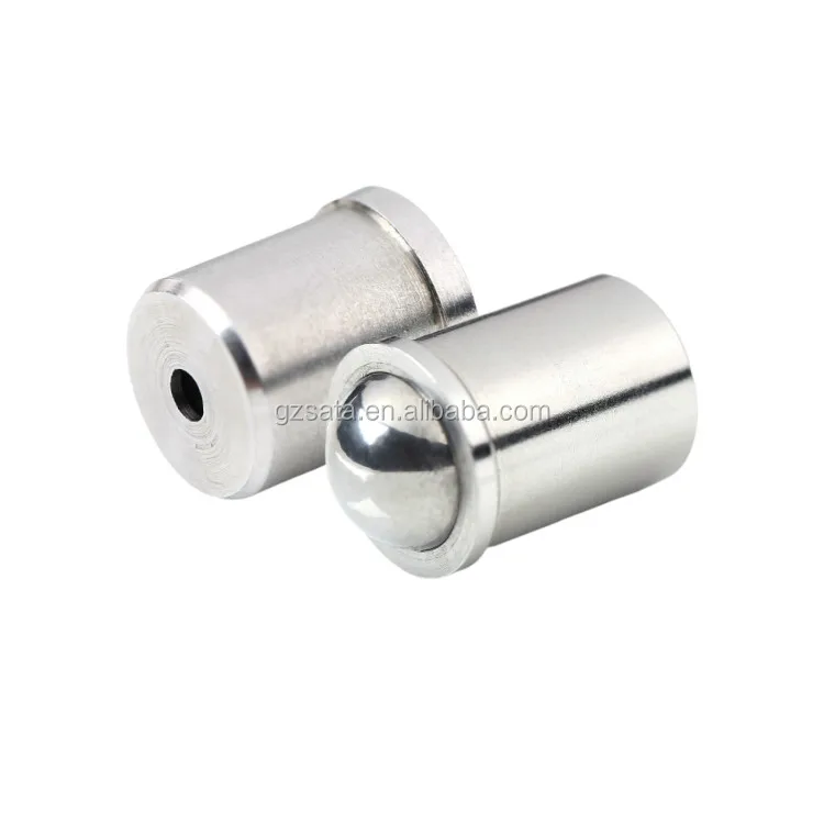 Stainless steel press fit ball nose spring plungers