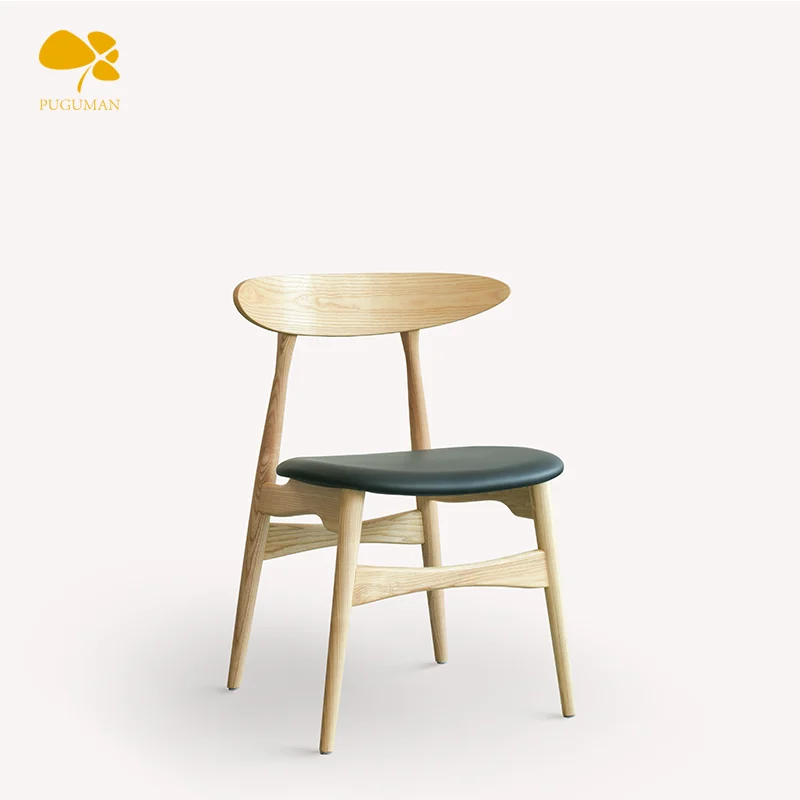 Nordic solid wood restaurant living room soft bag household dining chair ch33 chair Danish designer chair