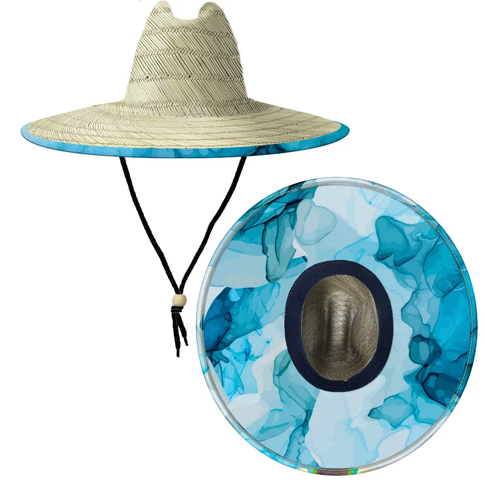 High Quality Custom Printed Lifeguard Unisex Straw Hat for Outdoor Beach & Fishing Activities