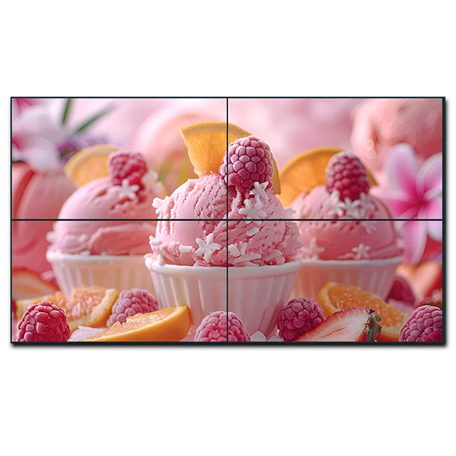 0.88 1.88 3.5mm Indoor video wall monitor advertising display narrow bezel 4K 2x2 panels mulit splicing screens Lcd Video Wall