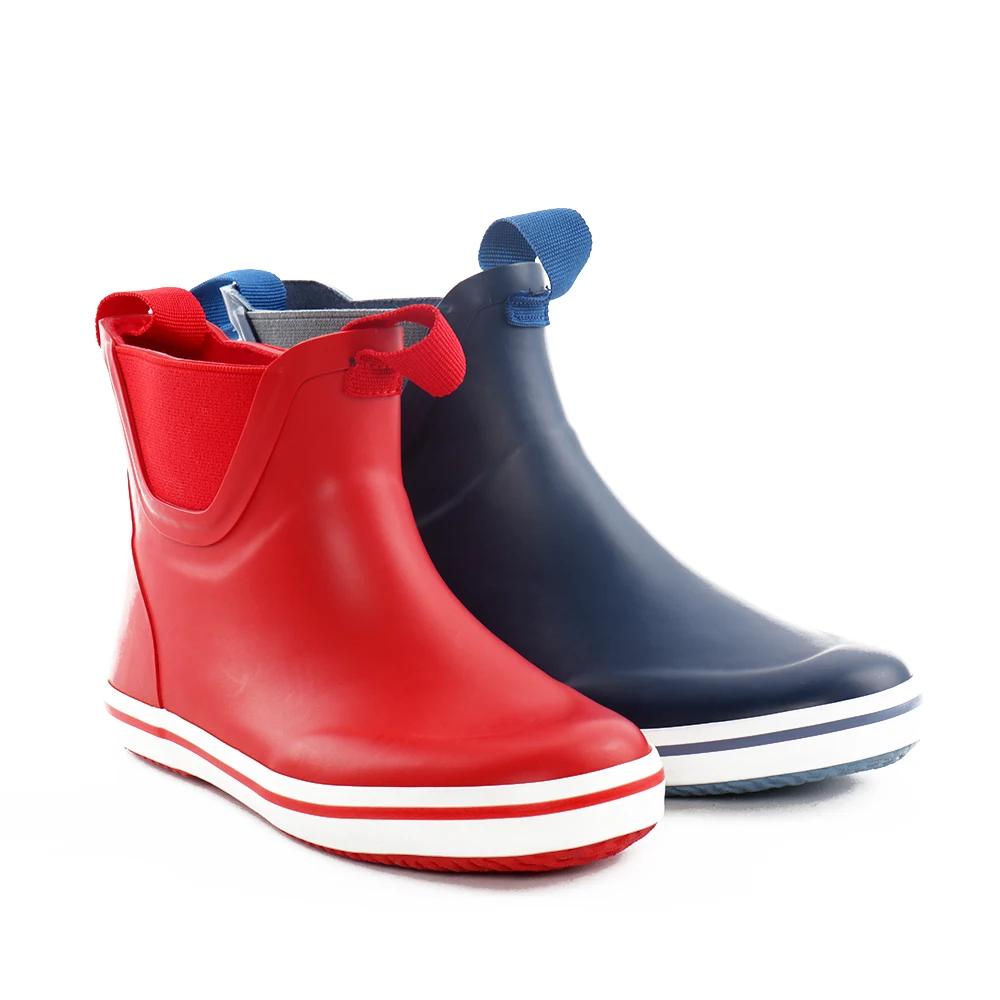 LAPPS Outdoor Wide Calf Waterproof Anti-Slip Ankle Rubber Fishing Deck Boots Rain Shoes for Mens Boating Gardening