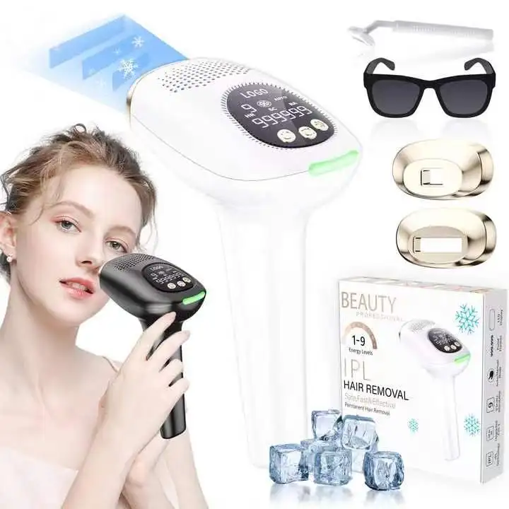 Most 2024 Popular High Power Laser Ipl Epilator Hair Removal Handset Women Skin Facial Hair Removal Machine at Home