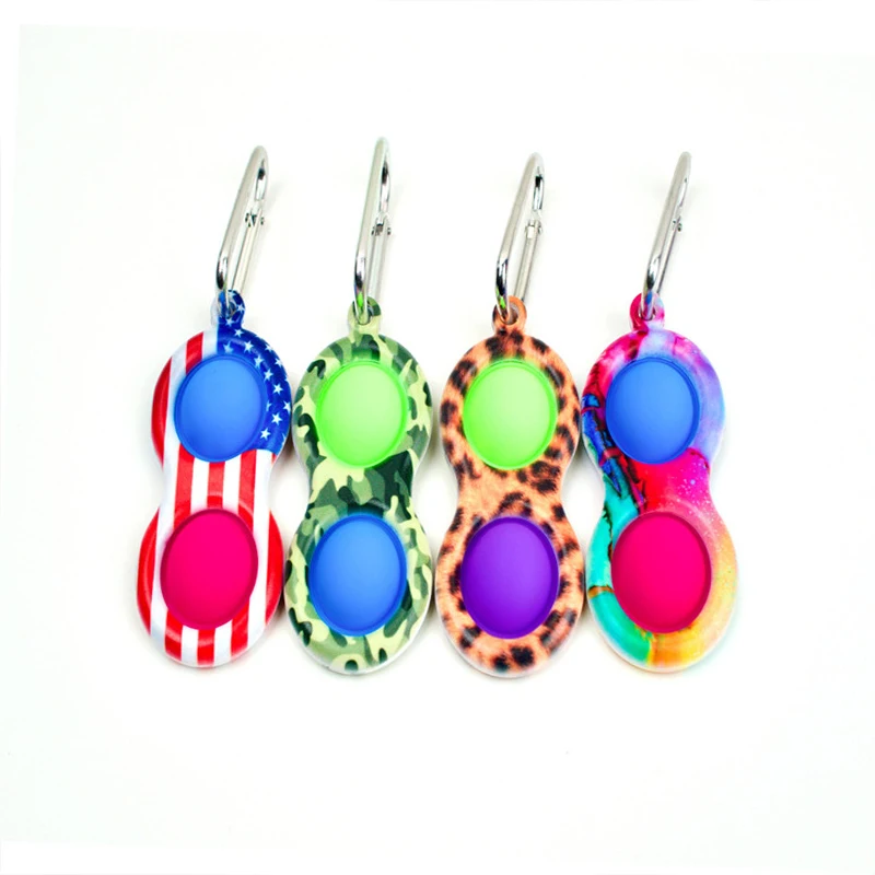 2021 Hot Selling Stress Reliever Toy Painted Popper Fidget Sensory Toys Simple wholesable house Keychain