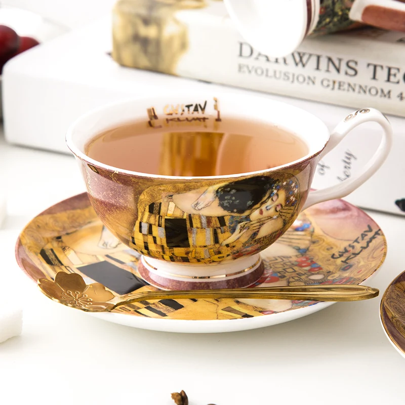 Klimt Kiss Painting Series Coffee & Tea Sets Ceramic Teapot