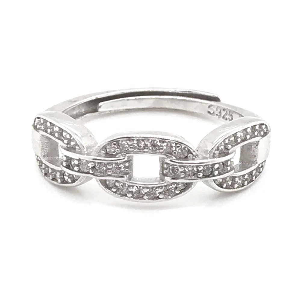 White Gold Italian cz 925 Sterling Silver Ring For Men