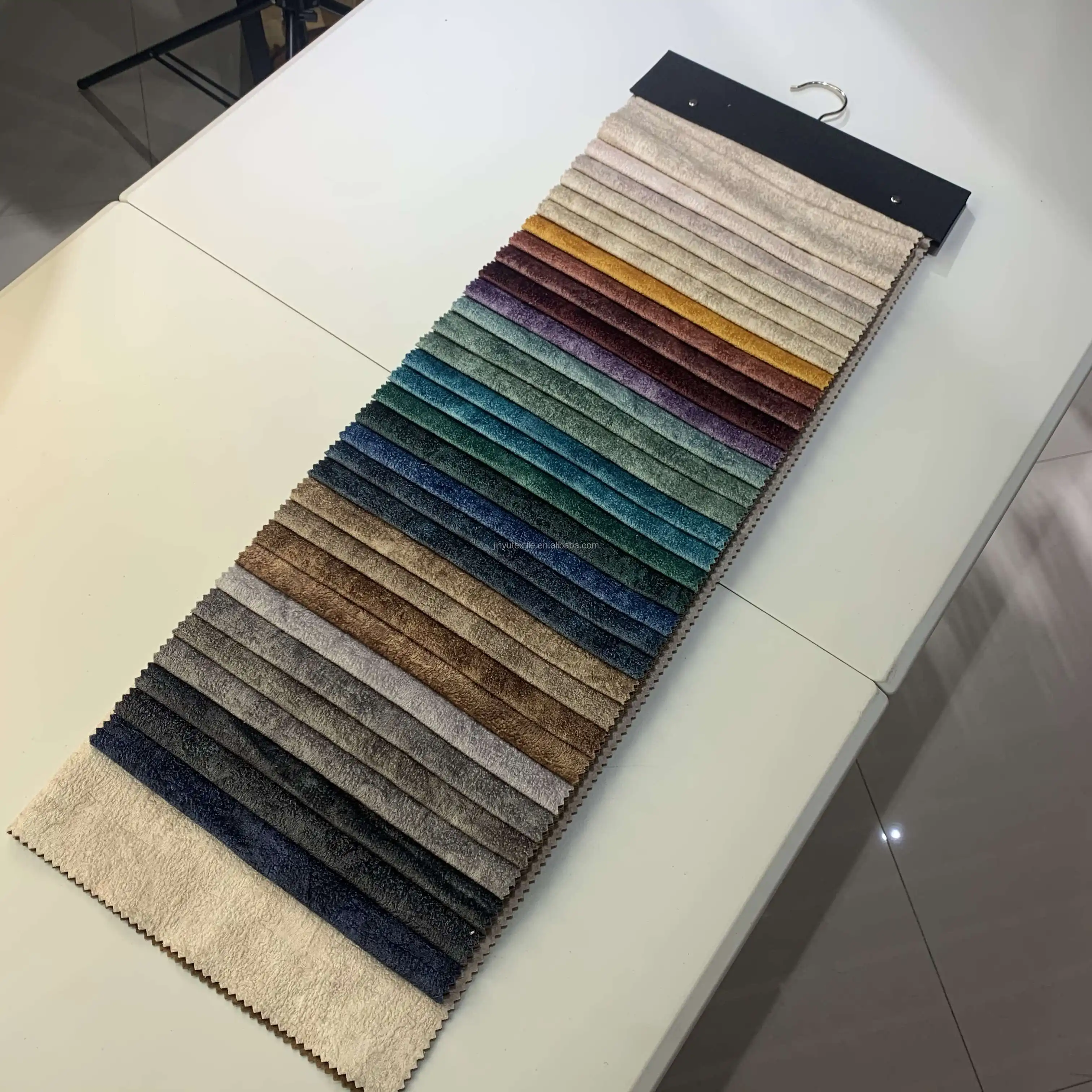 Print and Embossed Soft Velour Sofa Fabric for Furniture  Popular Blue Weft Nonwoven TWILL Roll Packing Viscose / Polyester