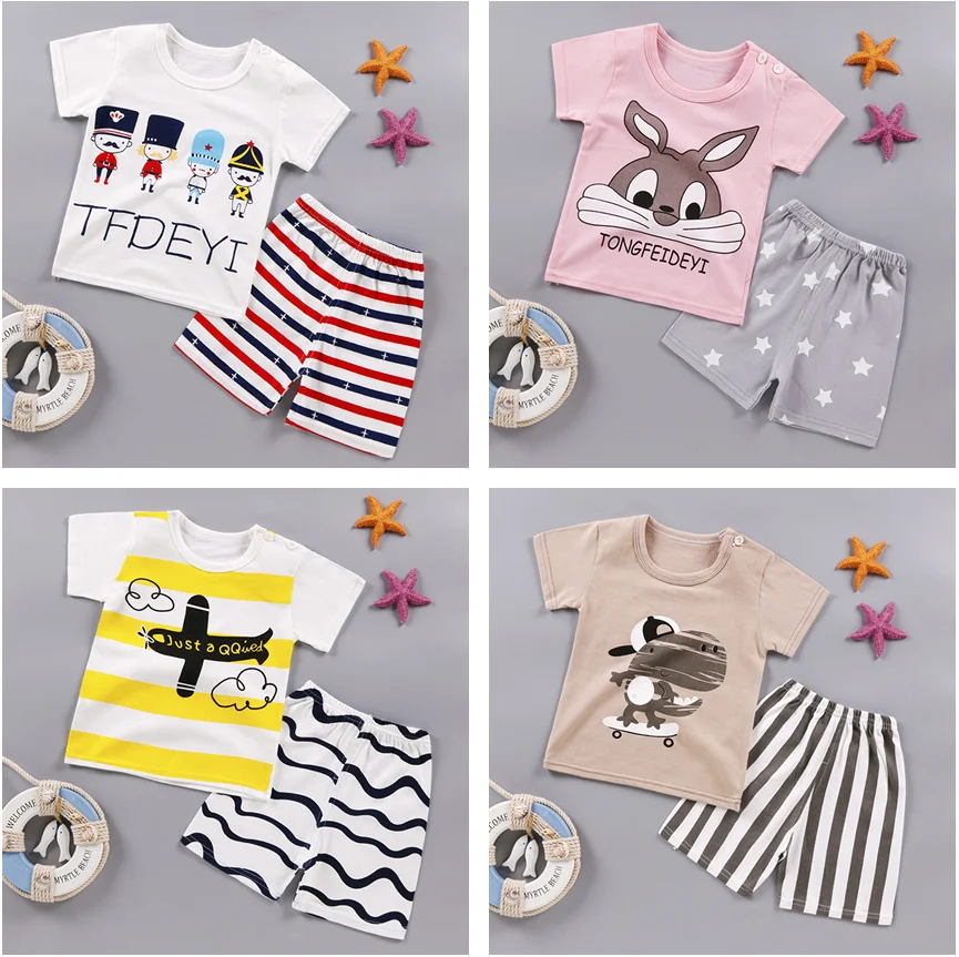Новинка комплект детской одежды из 100% хлопка футболка с принтом Baju Танак для мальчиков и девочек + короткие штаны baju малышей